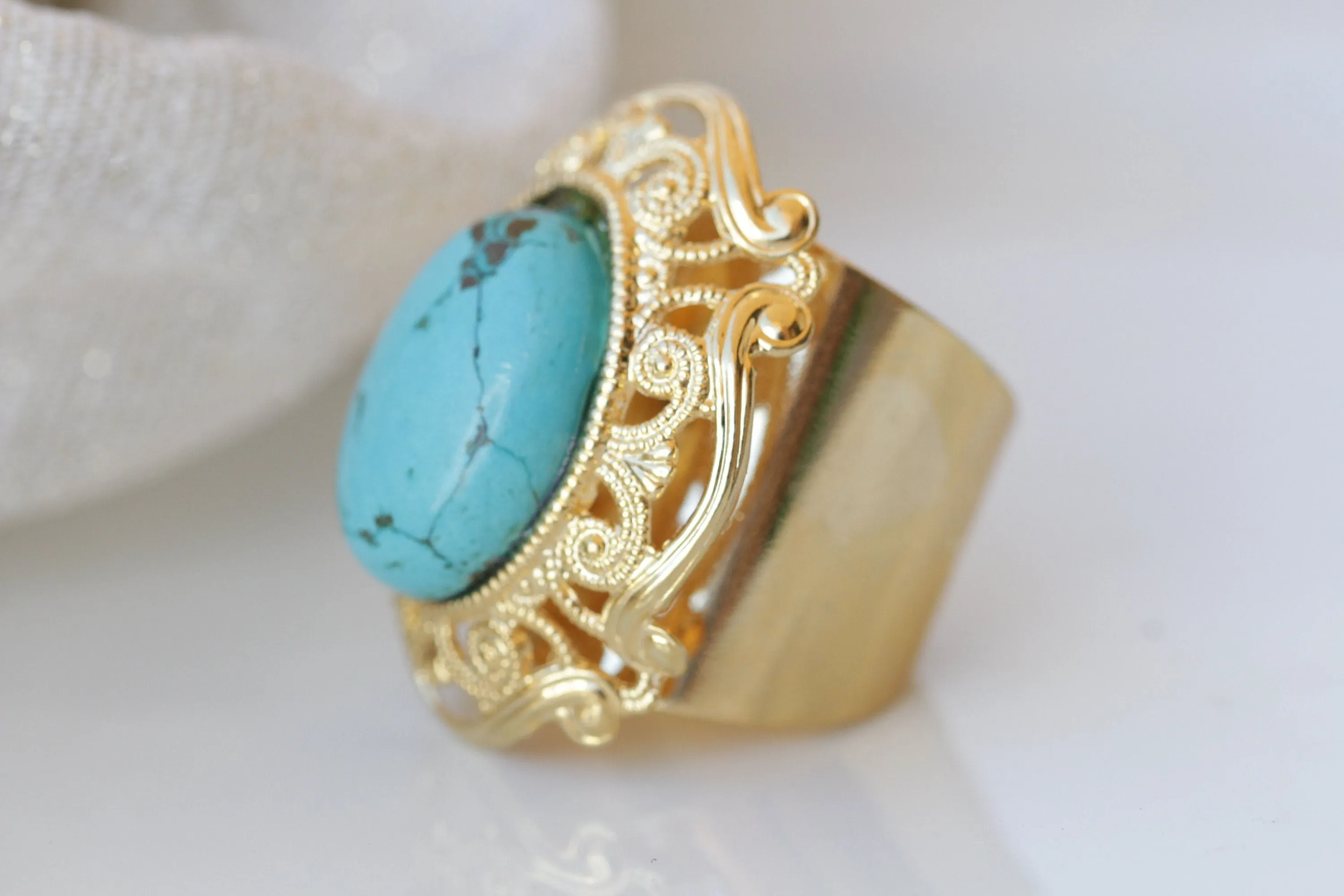 Large Genuine turquoise Ring