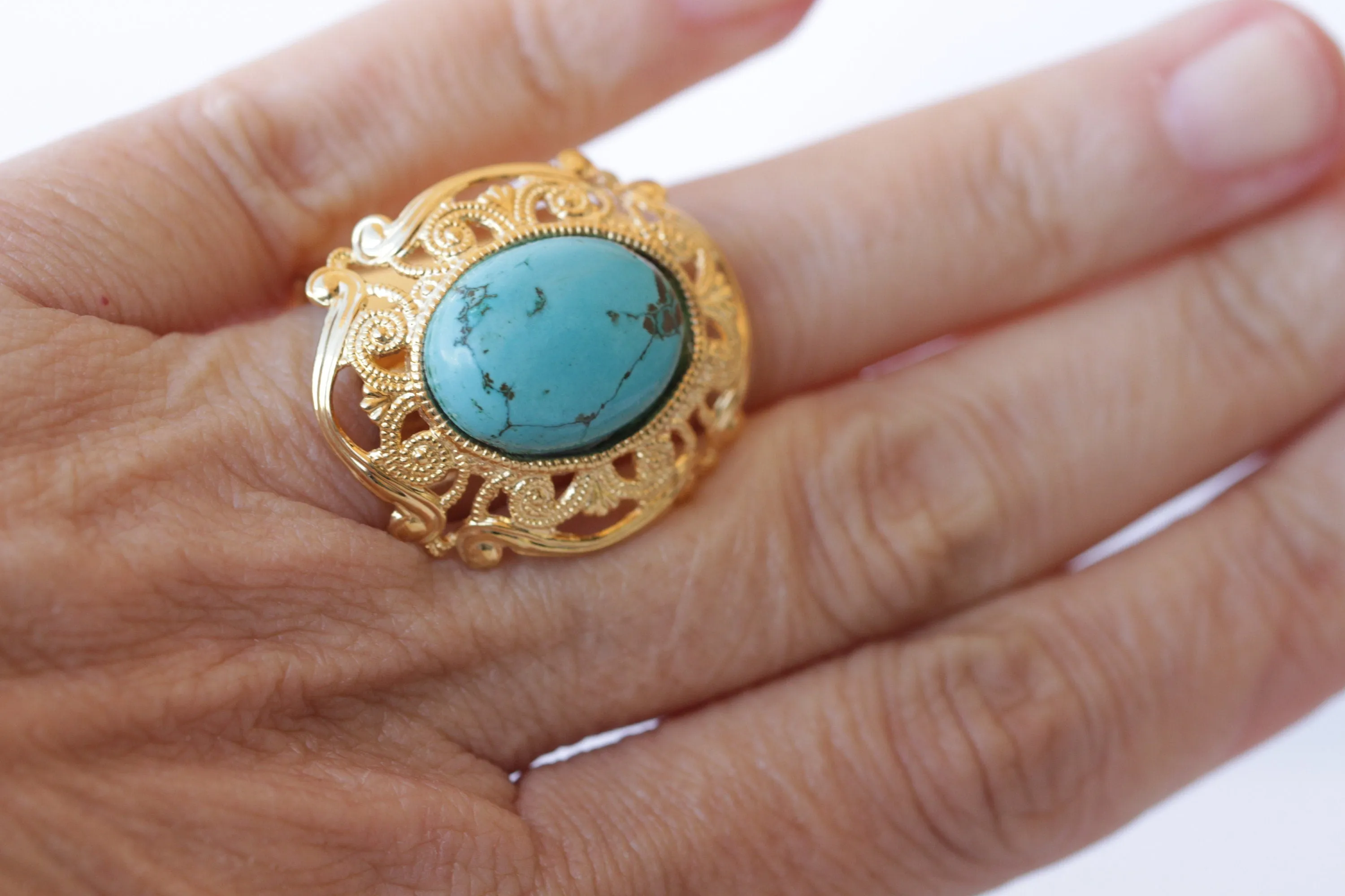 Large Genuine turquoise Ring