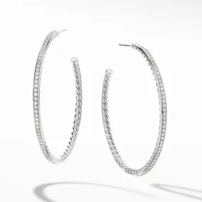 Large Hoop Earrings with Pave Diamonds