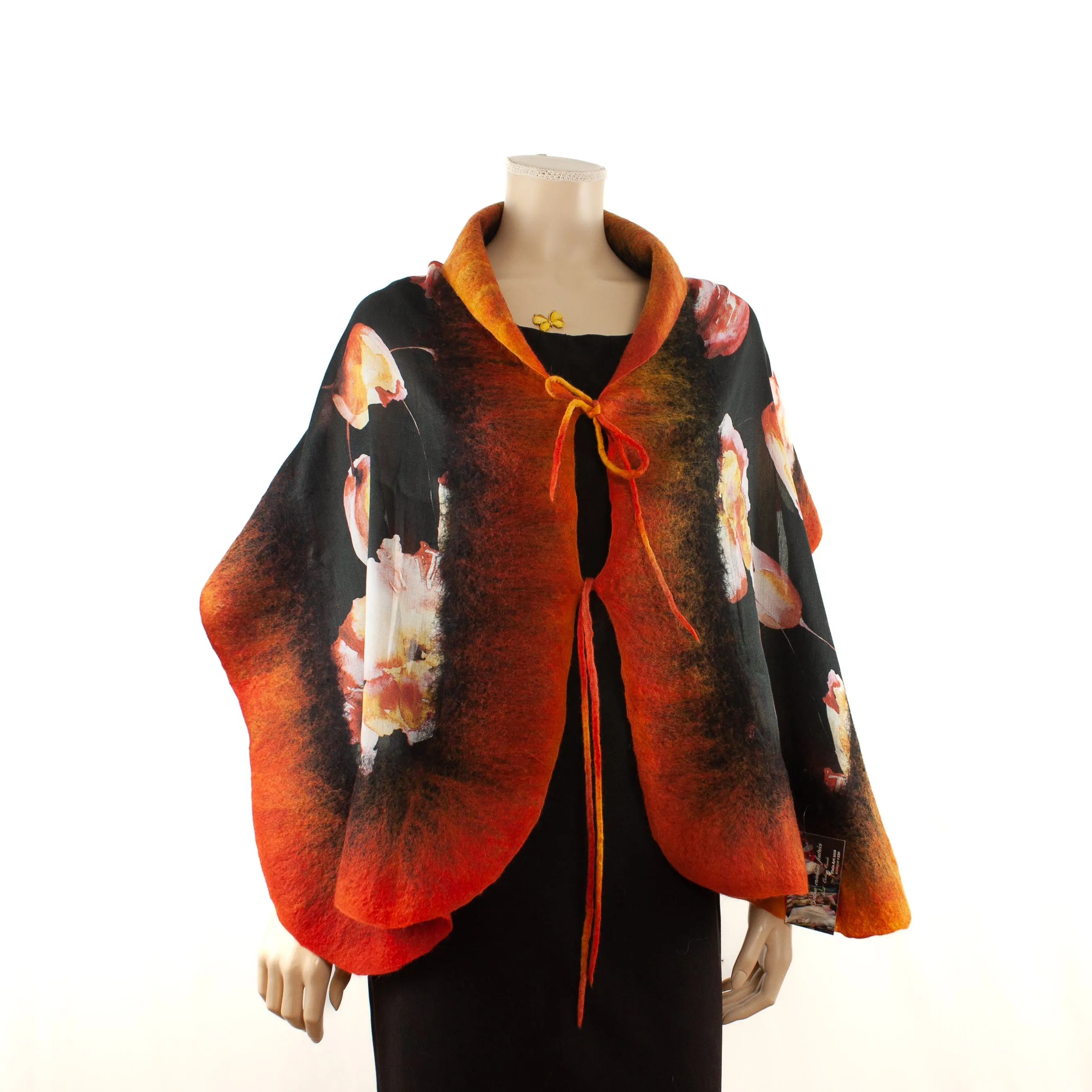 Linked poppies scarf #140-22