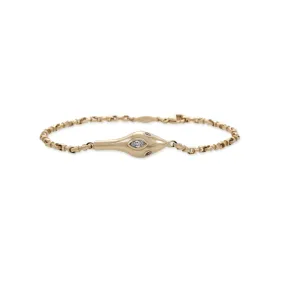 MARQUISE DIAMOND SNAKE HEAD ROLO CHAIN BRACELET