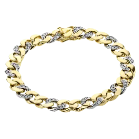 Men's Bracelet In 18k Gold With Diamonds