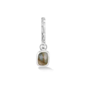 Men's Single Hoop with Labradorite Drop Earring