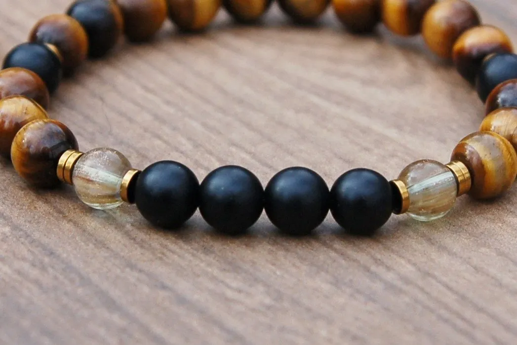 Men's Tiger's Eye Healing Fertility Chakra Bracelet