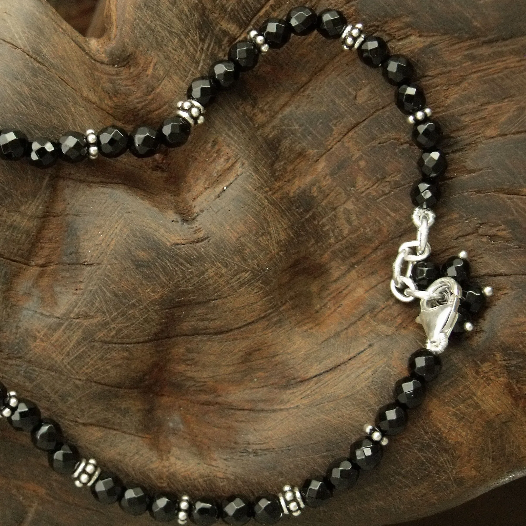 Midnight Grace Beaded Anklet