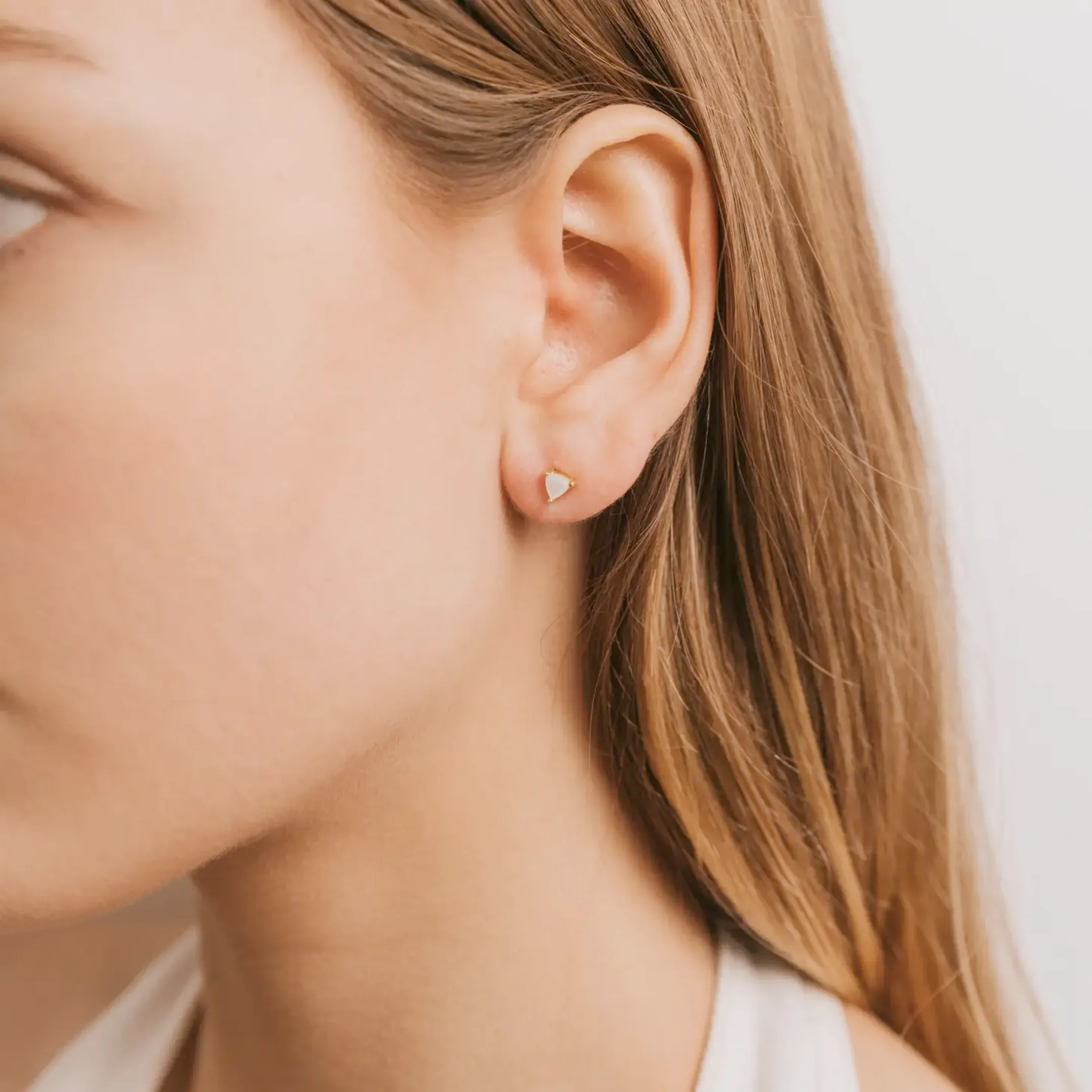 Mother of Pearl Mini Enery Gemstone Studs