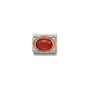 Nomination Composable Link Rope, Red Coral Stone, 9K Rose Gold