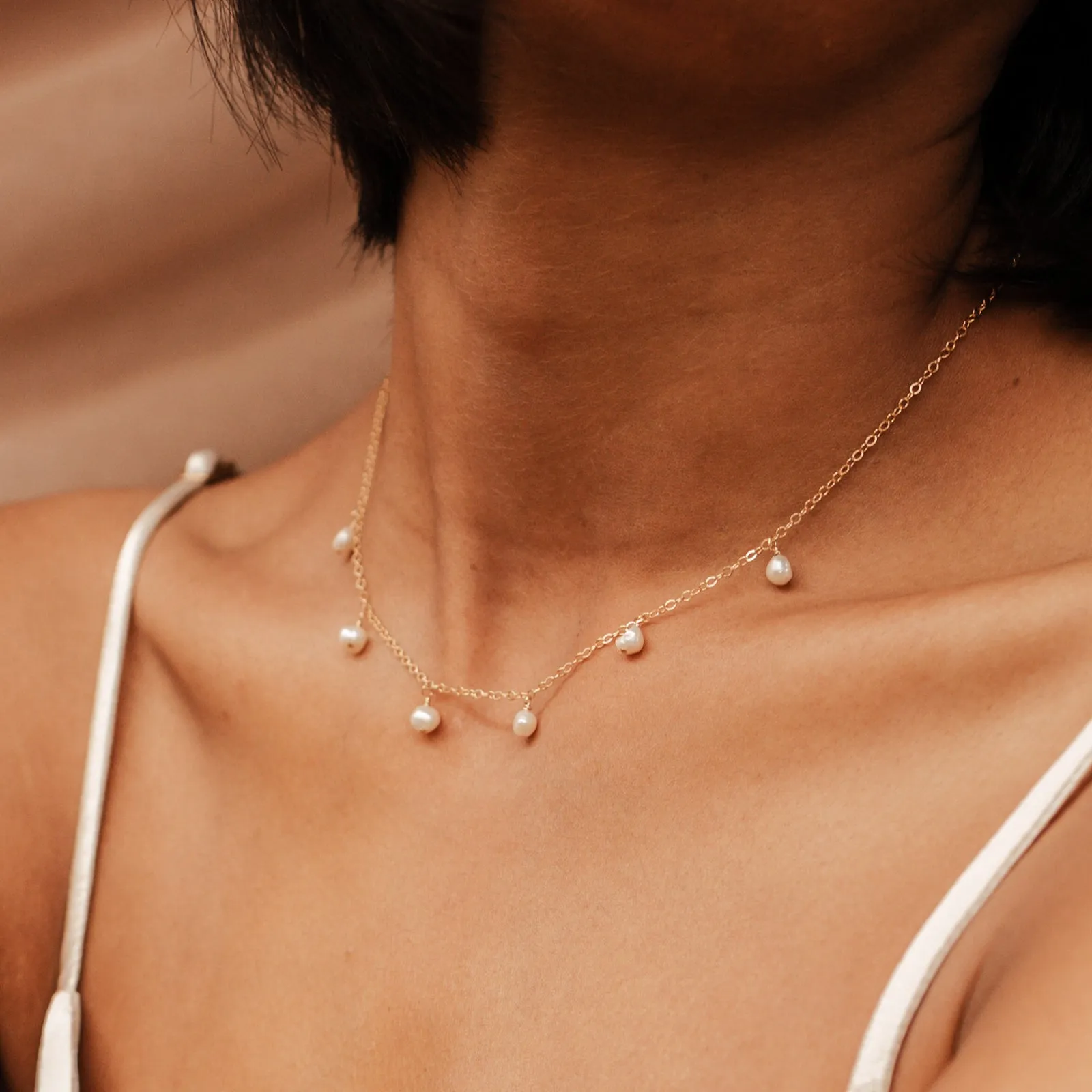 Ocean • Hanging Pearl Necklace