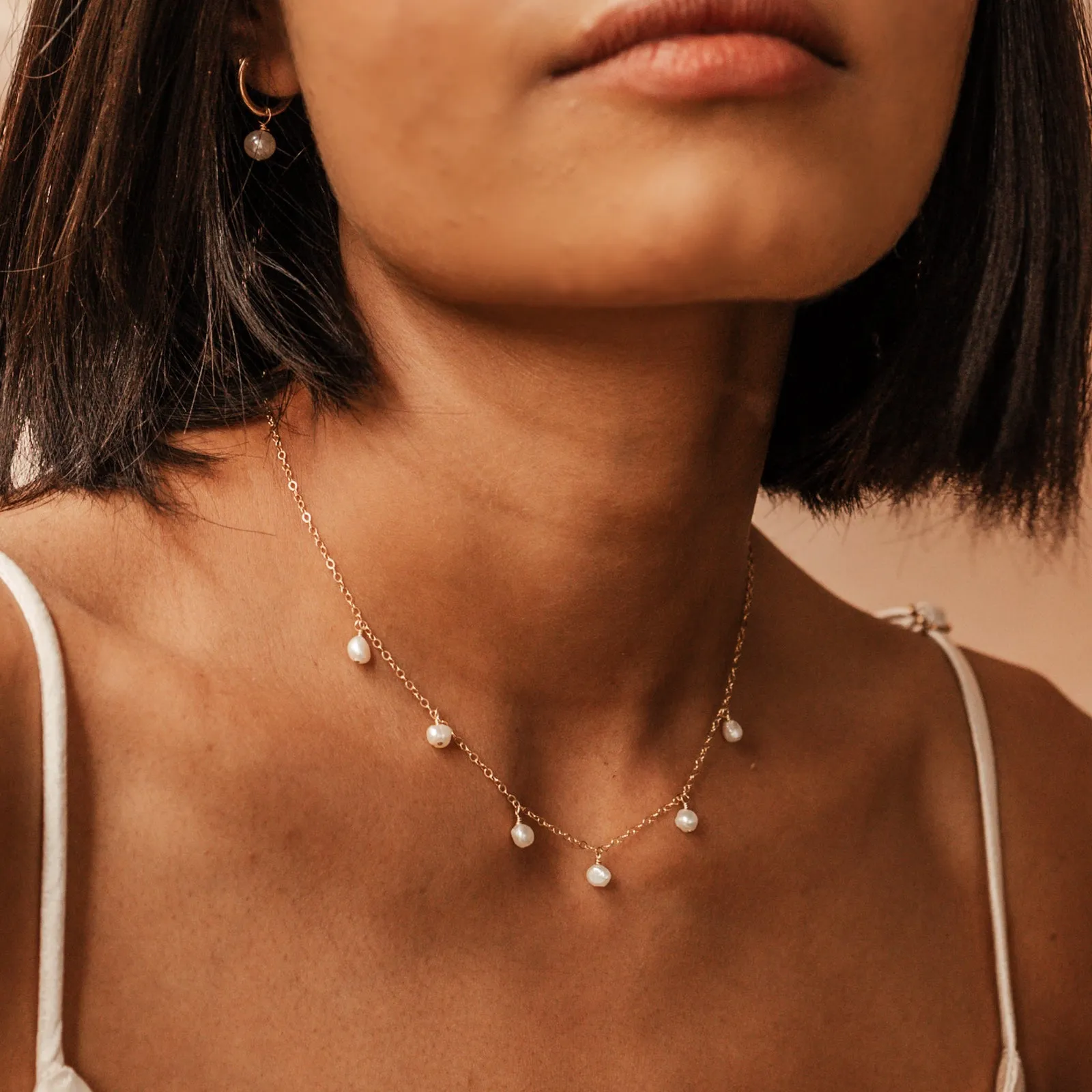 Ocean • Hanging Pearl Necklace