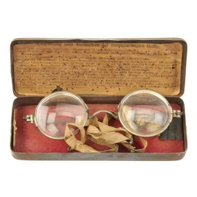 Original German WWI Gas Mask Glasses with Case