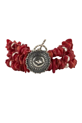 Paige Wallace Concho Coral Chip Bracelet