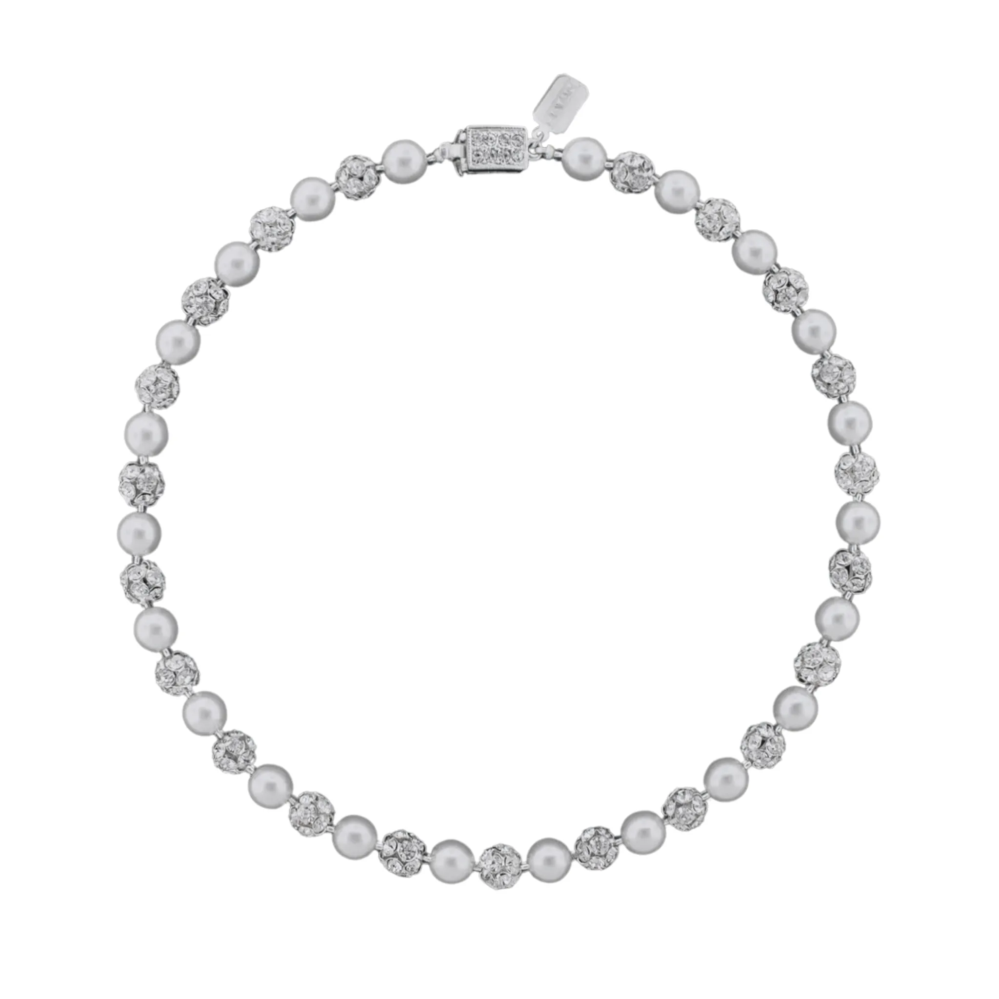 Pearl and CZ necklace