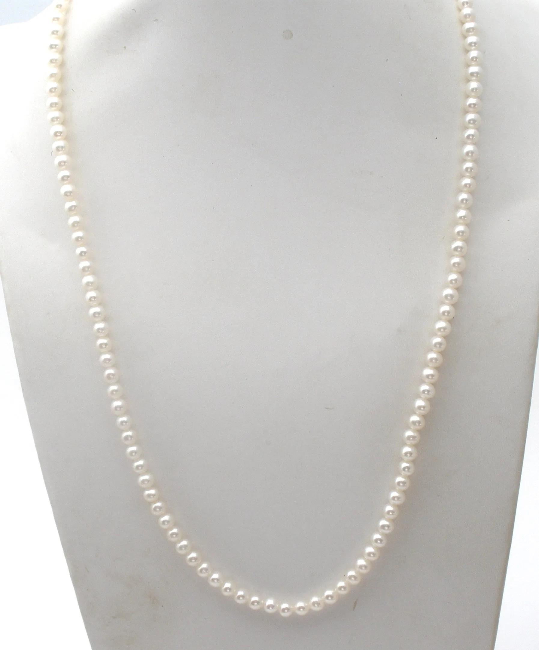 Pearl Necklace With 14K Gold Clasp 24"