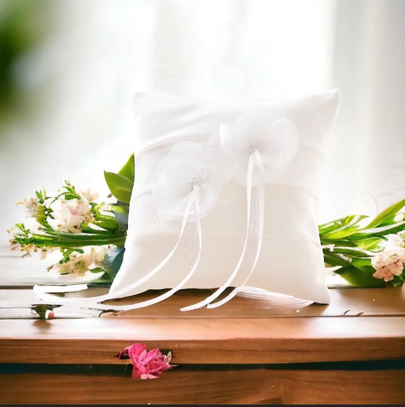 Pearl Ribbon Ring Bearer Cushion