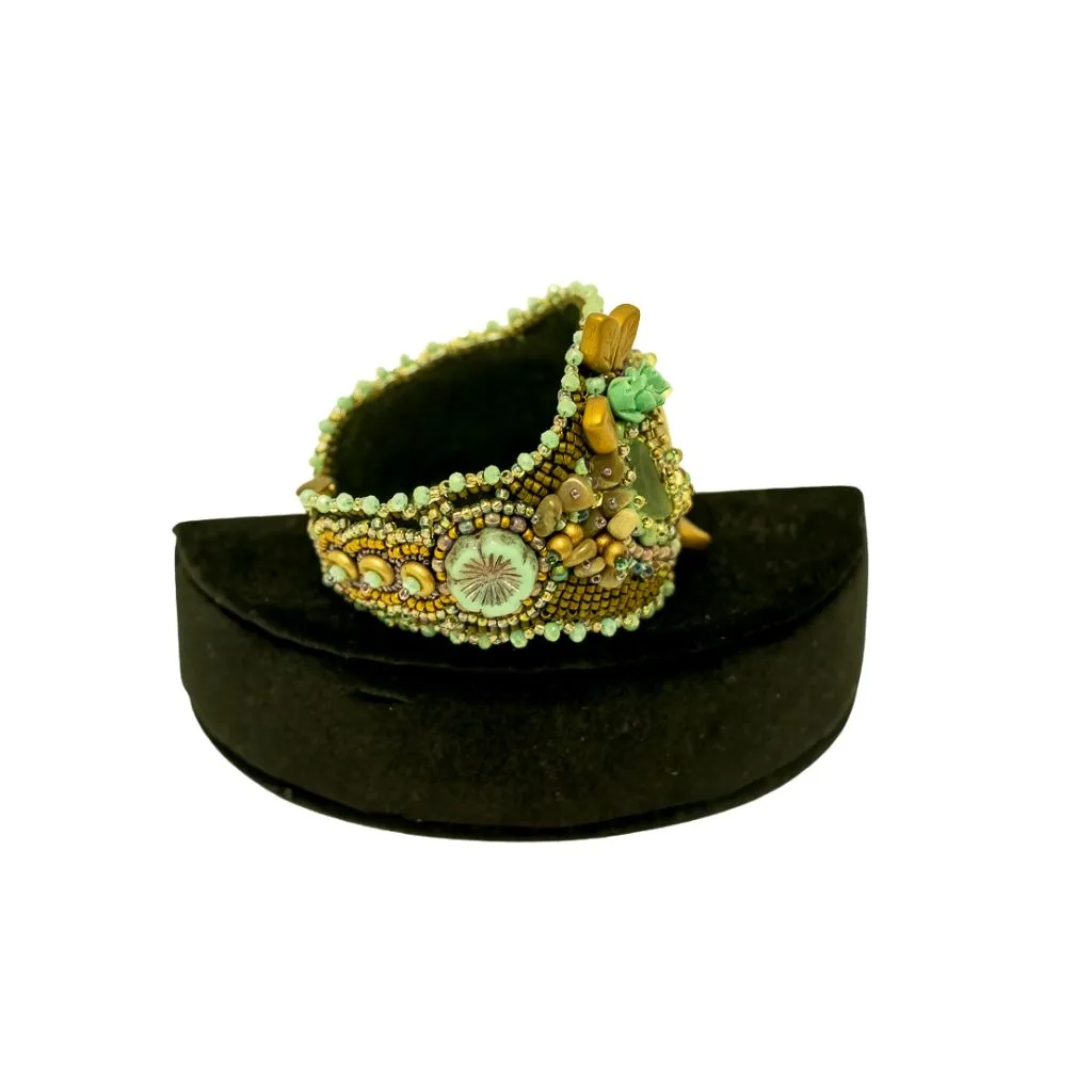 Petoskey Rose Bead Embroidery Cuff
