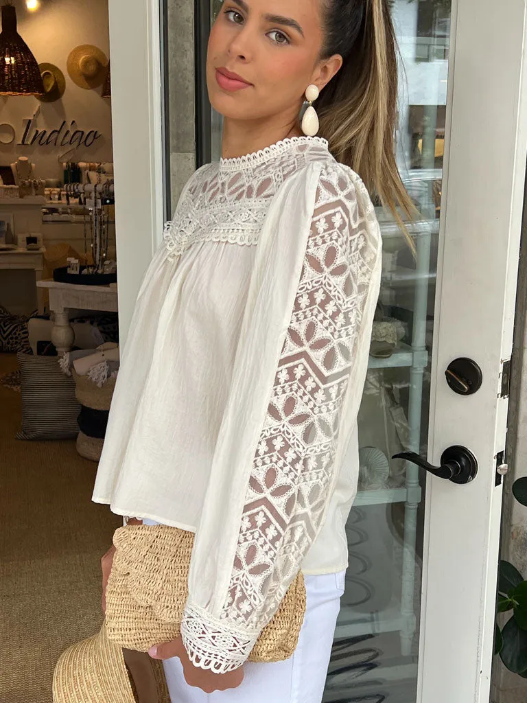 Philippa Cotton & Lace Blouse