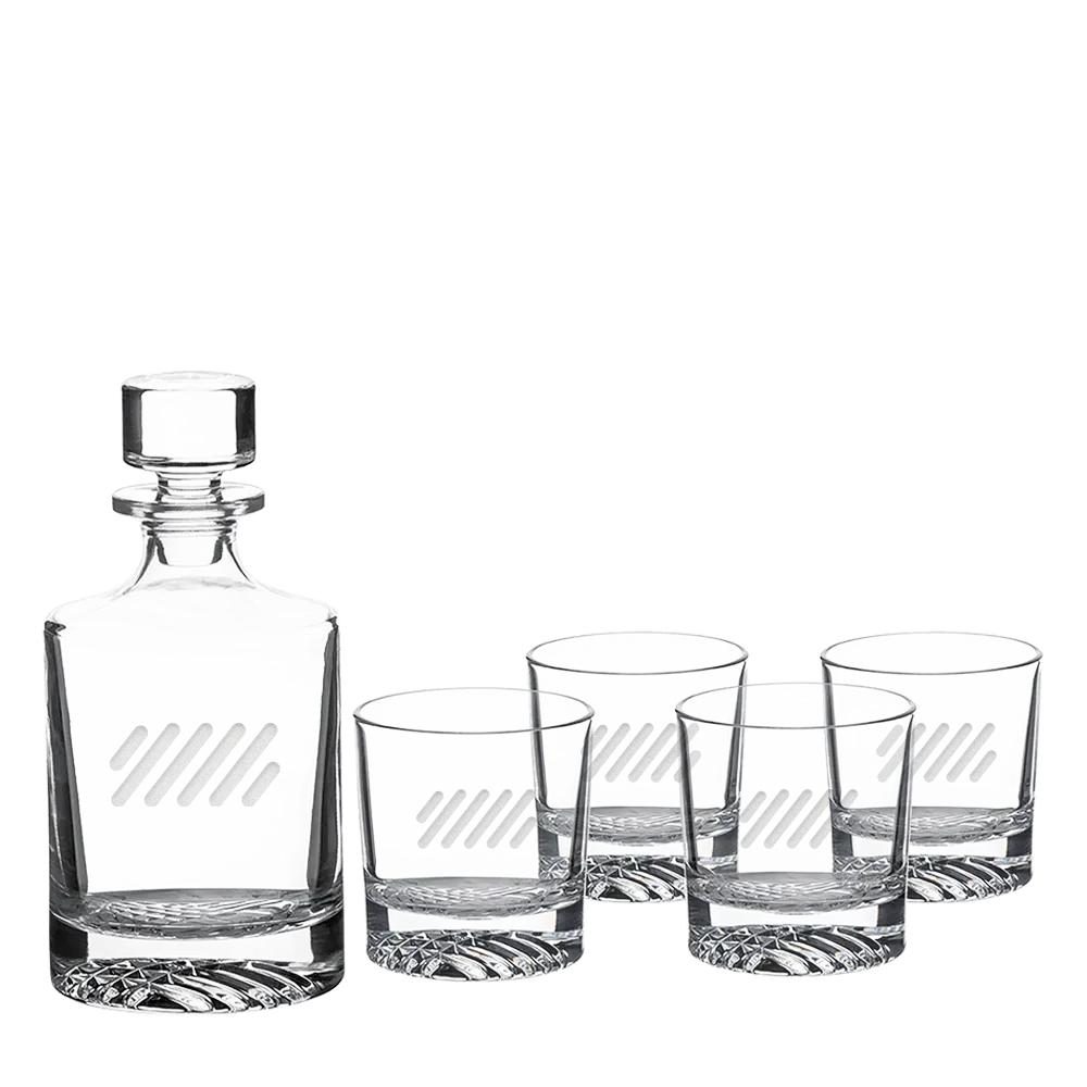 Polar Camel Glass Decanter Set with 9 oz. Glasses and Gift Box