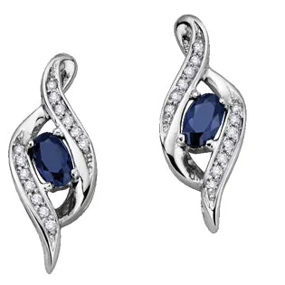 "SAMANTHA" SAPPHIRE & DIAMOND EARRINGS
