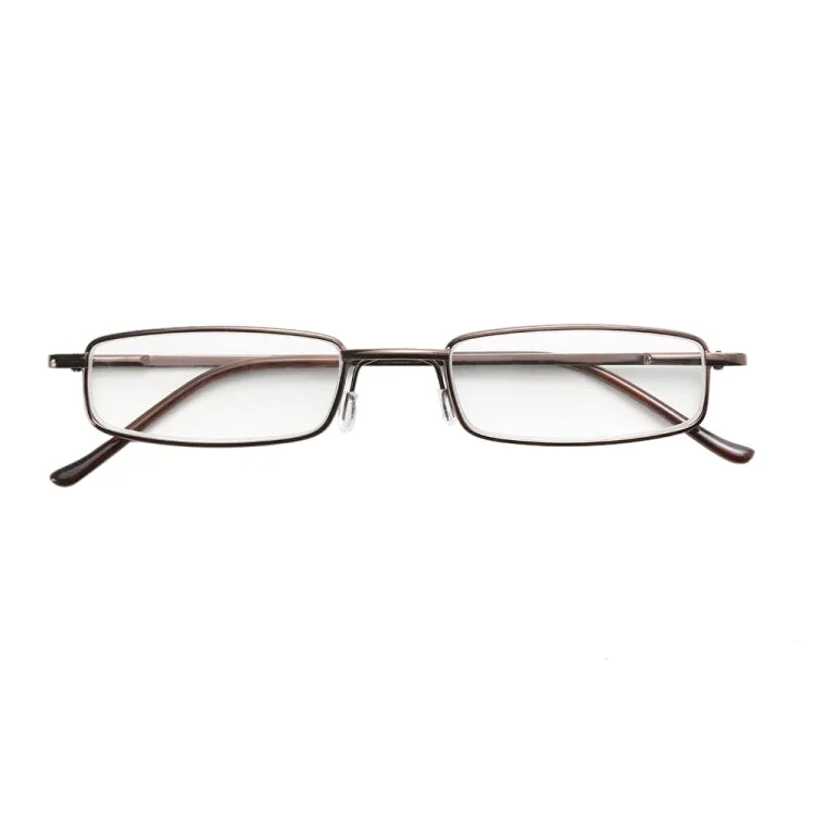 Reading Glasses Metal Spring Foot Portable Presbyopic Glasses with Tube Case  2.50D(Black)