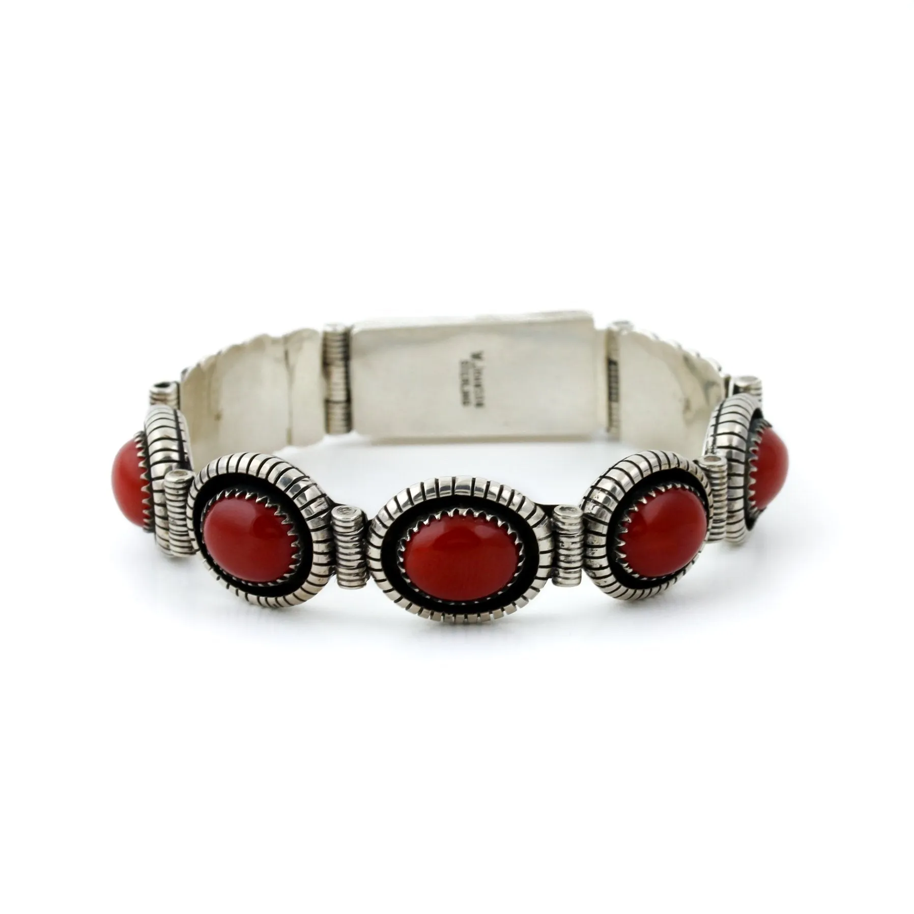 Red Coral Navajo Shadowbox Bracelet
