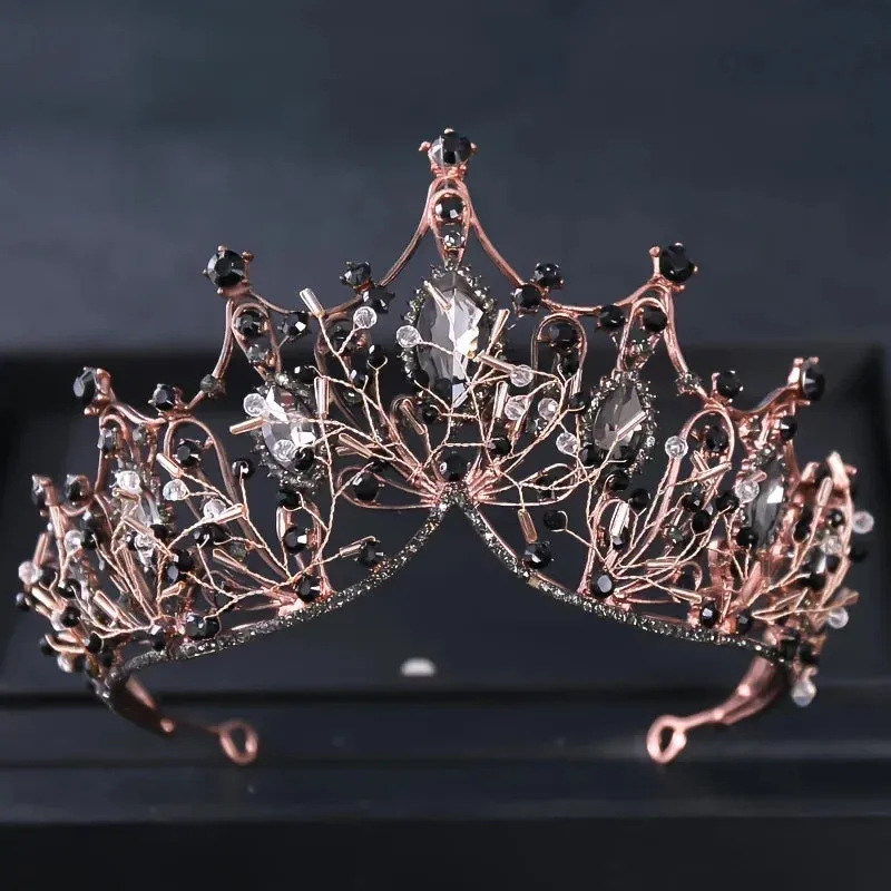 Regal Crystal Rhinestone Tiara Crowns Bridal Wedding Hair Accessory