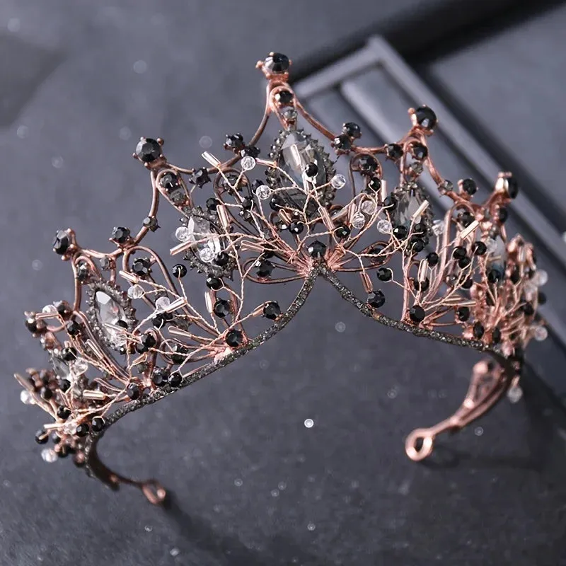 Regal Crystal Rhinestone Tiara Crowns Bridal Wedding Hair Accessory