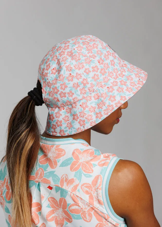 Remastered Women's High Ponytail Tech Bucket Hat | White