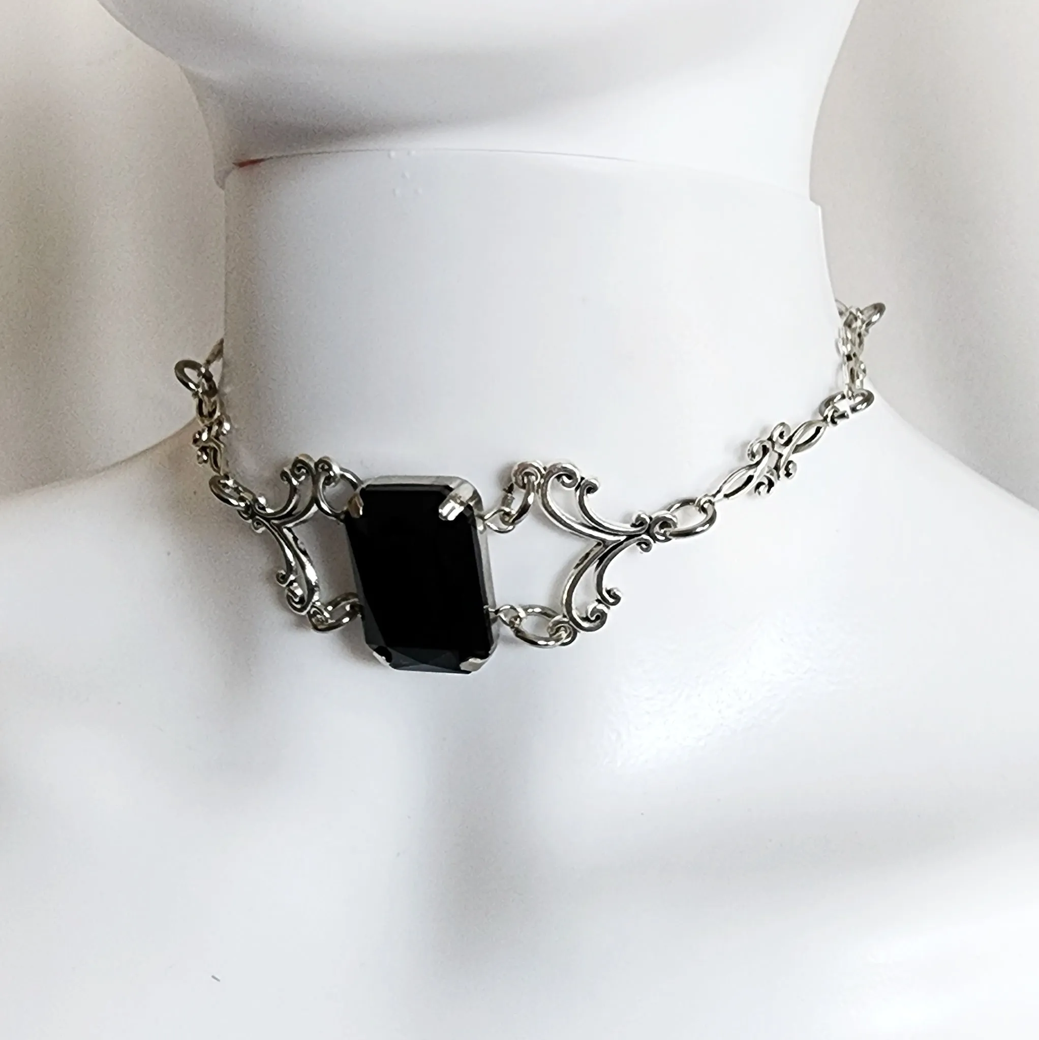 Rhinestone Choker Necklace Renaissance Jewelry