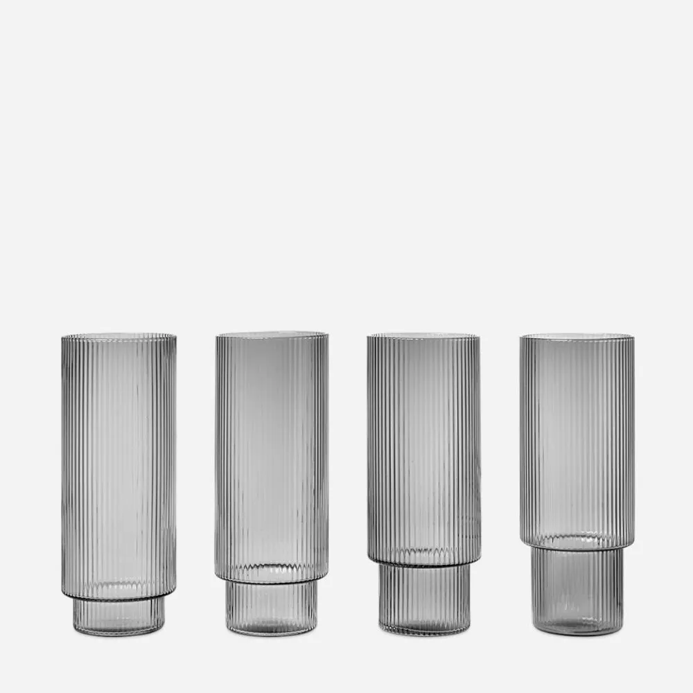 Ripple Long Drink Glasses Set of 4