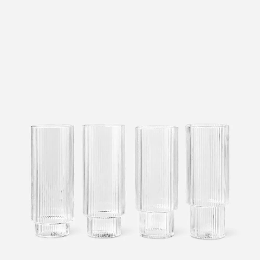 Ripple Long Drink Glasses Set of 4