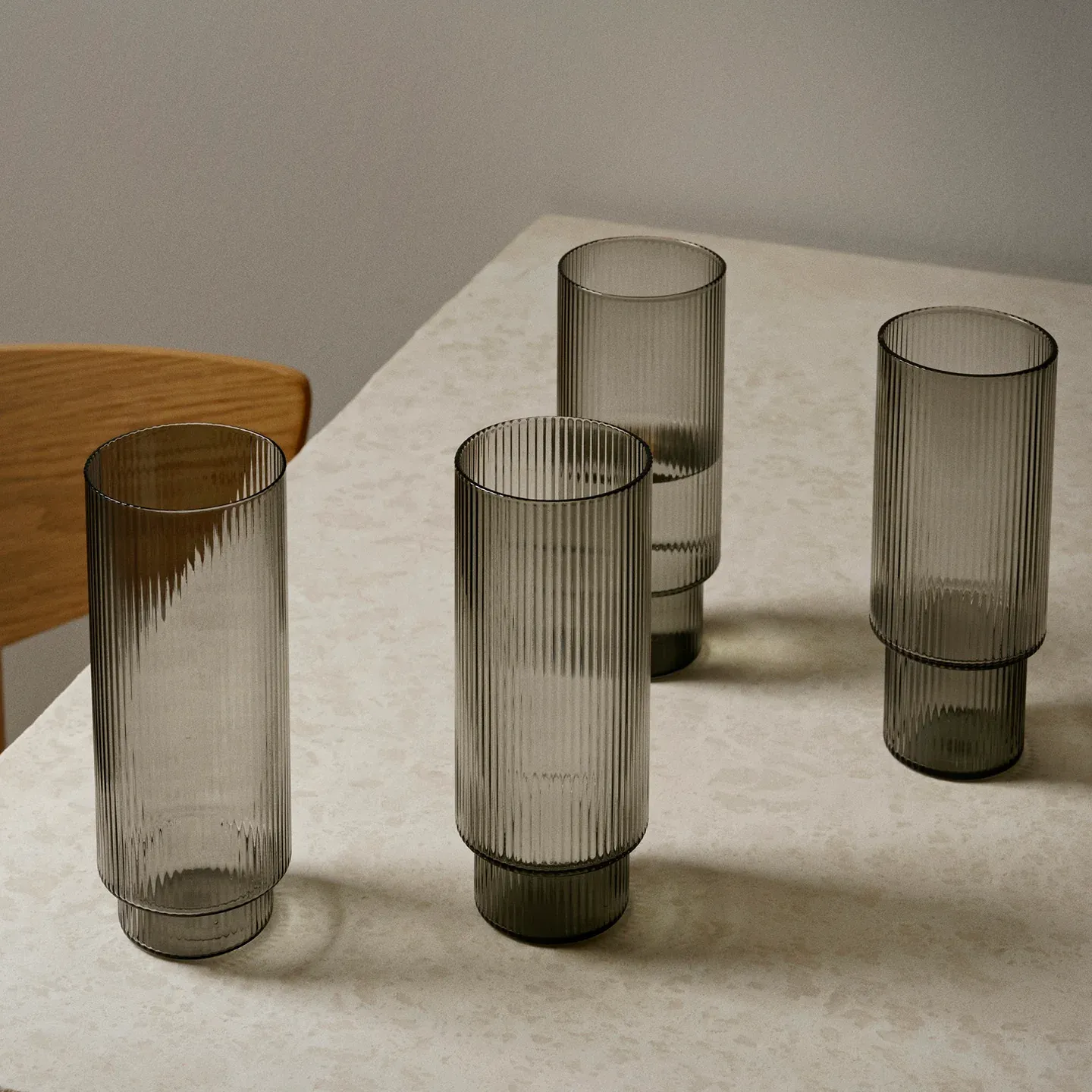 Ripple Long Drink Glasses Set of 4