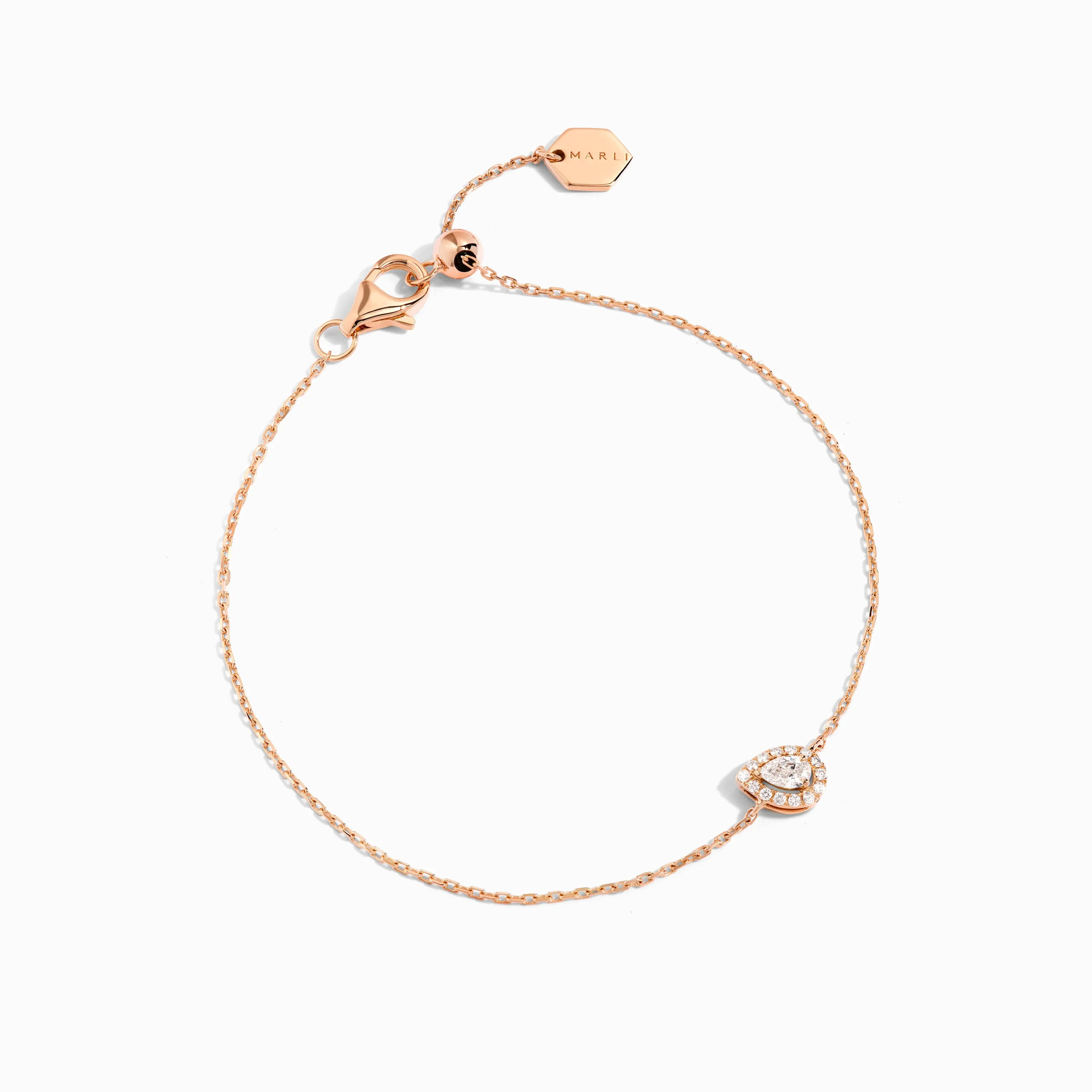 Rock Diamond Pear Chain Bracelet