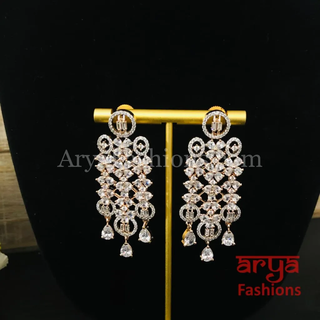 Rose Gold CZ Bridal Choker/ Golden Cubic Zirconia Bridal Necklace