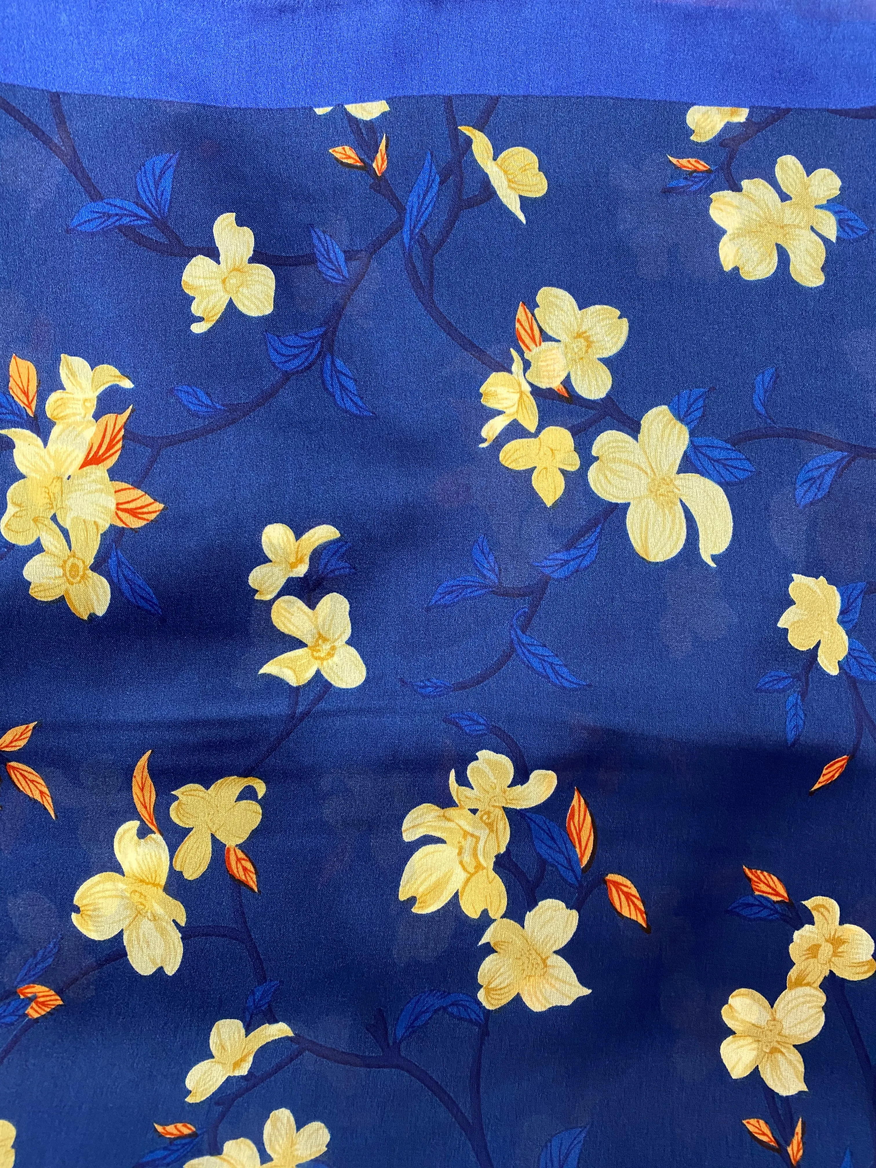 Royal Blue Silk Scarf
