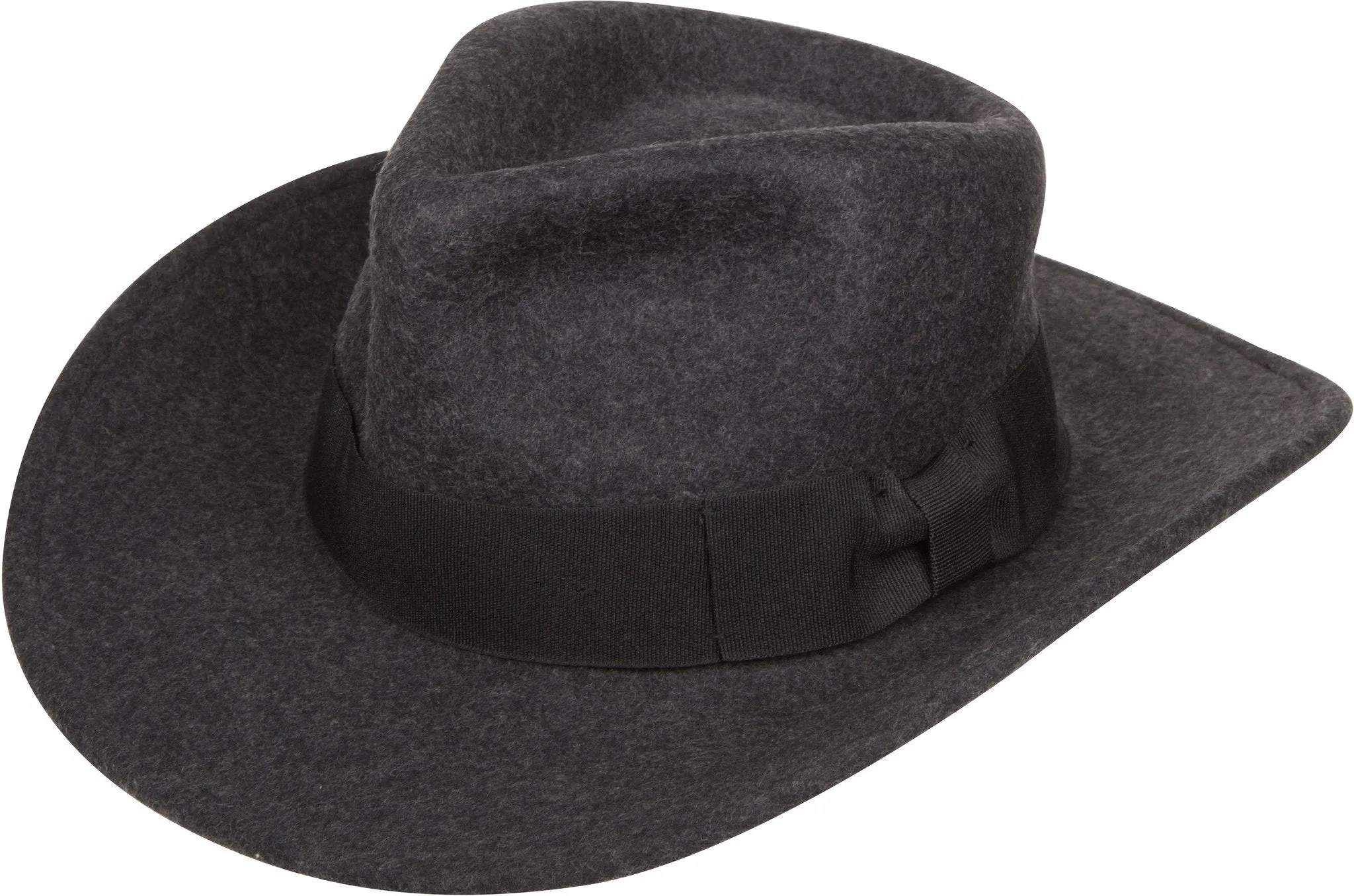 Sakkas Flynn Grosgrain Bow Wide Brim Wool Fedora