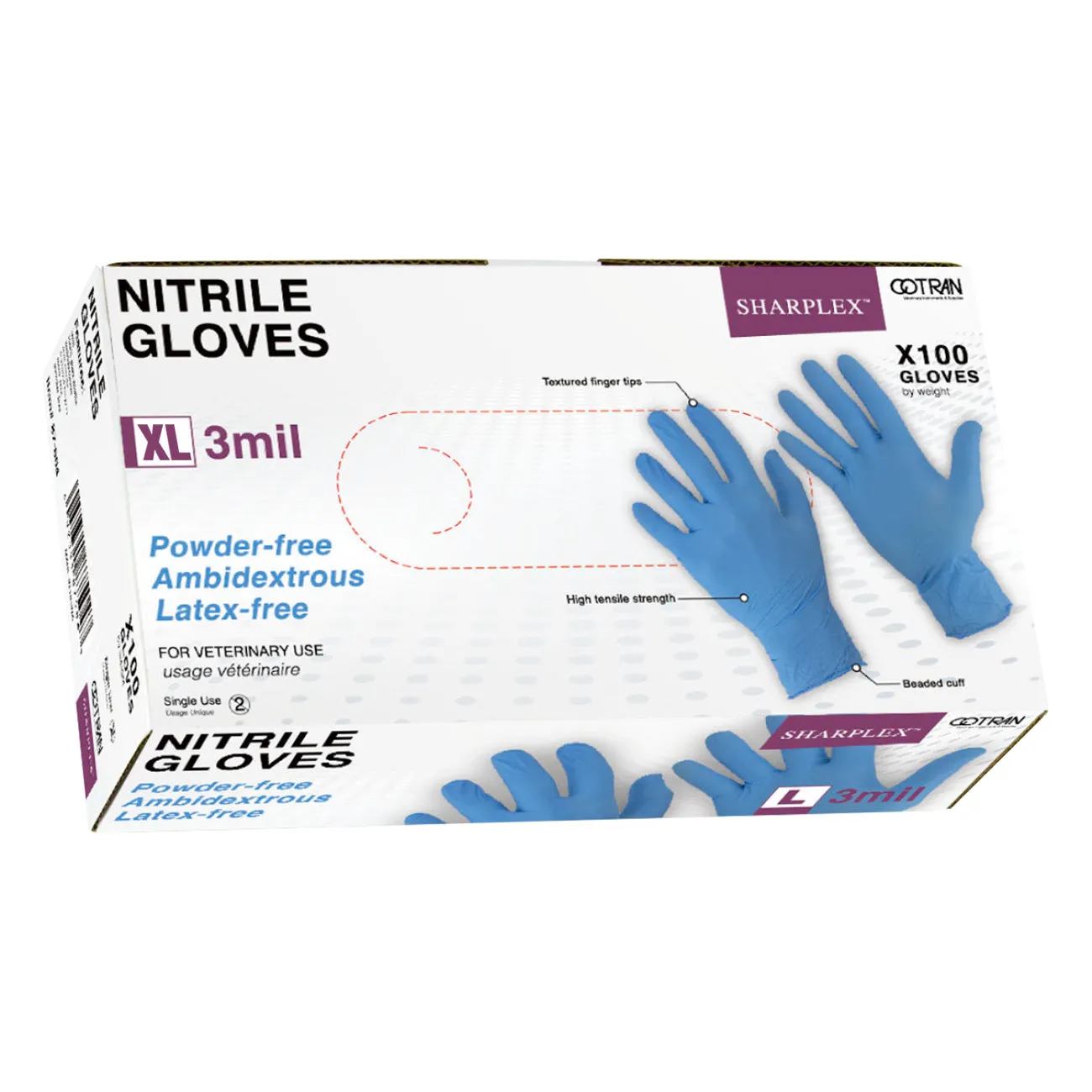 Sharplex Nitrile Gloves (100 box)