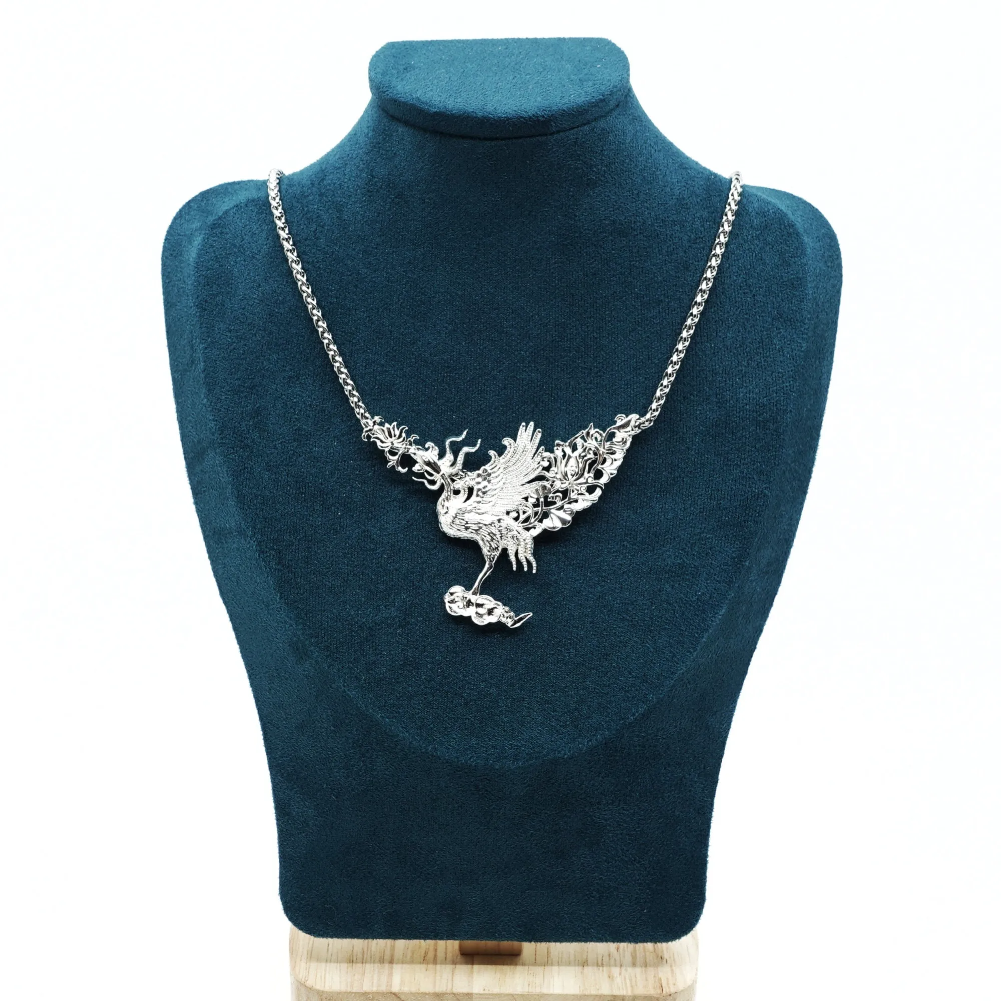 Silver Phoenix Pendant Necklace