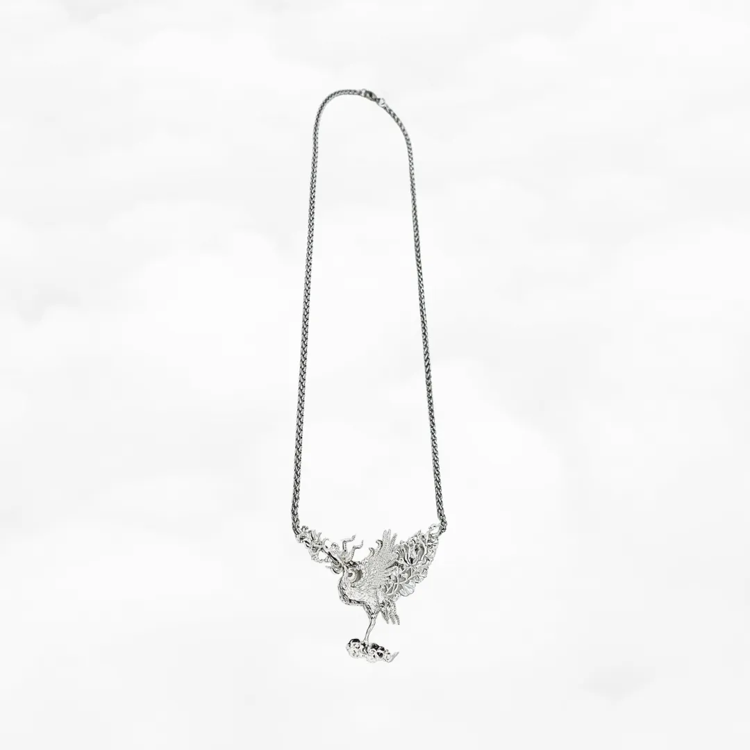 Silver Phoenix Pendant Necklace