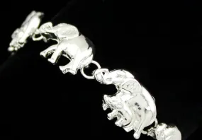 Silver Plated Elephant Bracelet: Hindu Ganesh Charm