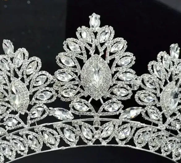 Silver Shining Rhinestone bridal Crowns At Bling Brides Bouquet