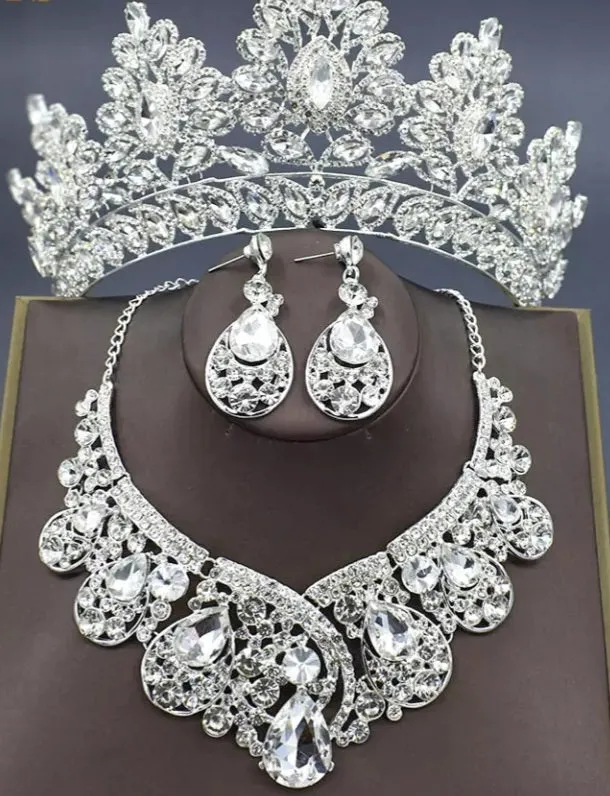 Silver Shining Rhinestone bridal Crowns At Bling Brides Bouquet