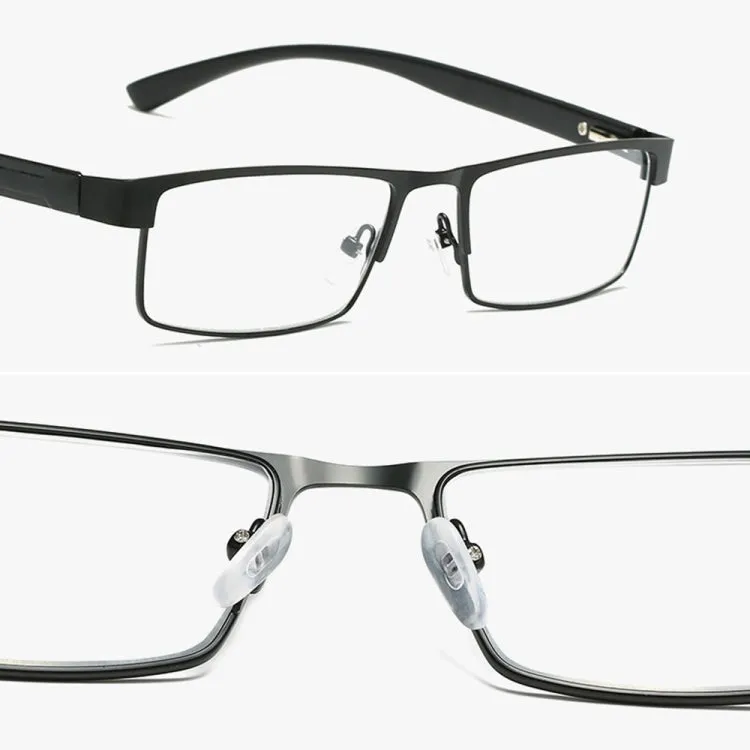 Simple Matel Frame Reading Glasses Hyperopia Eyeglasses  2.00D(Matte Black)