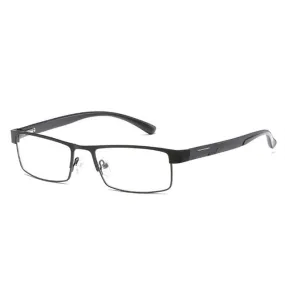 Simple Matel Frame Reading Glasses Hyperopia Eyeglasses  2.00D(Matte Black)