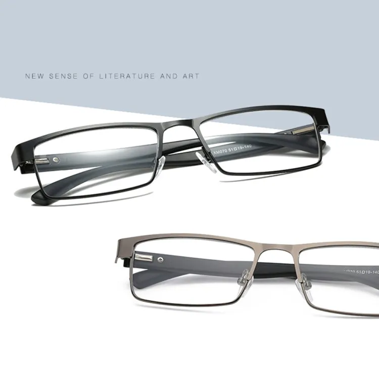 Simple Matel Frame Reading Glasses Hyperopia Eyeglasses  2.00D(Matte Black)