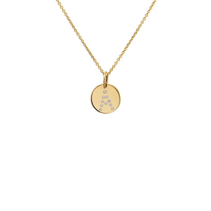 SMALL SPARKLY LETTER 18K YELLOW GOLD