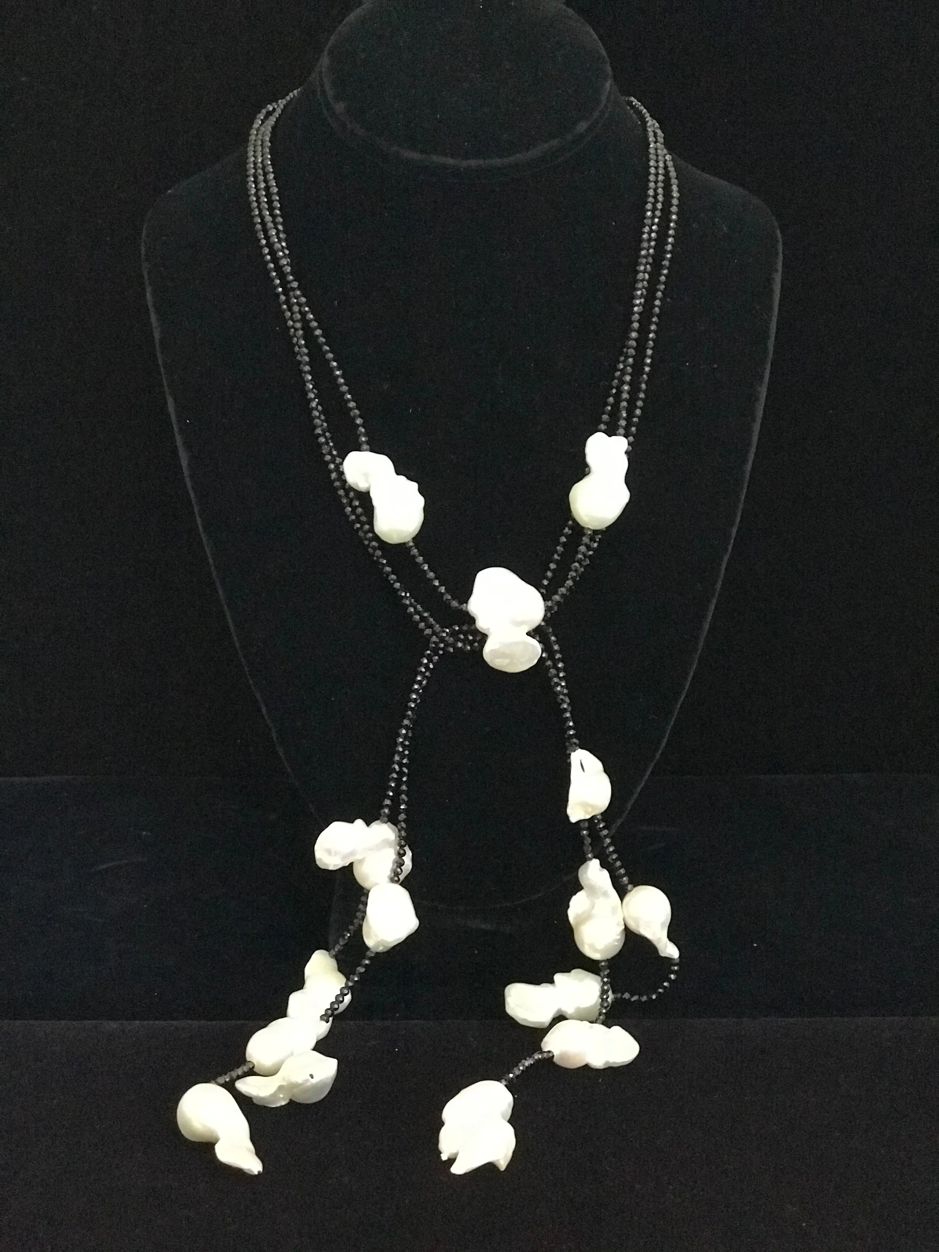 Spinel & Baroque Pearl Lariet