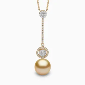 Starlight 18K Gold Indonesian South Sea Pearl and Diamond Drop Necklace