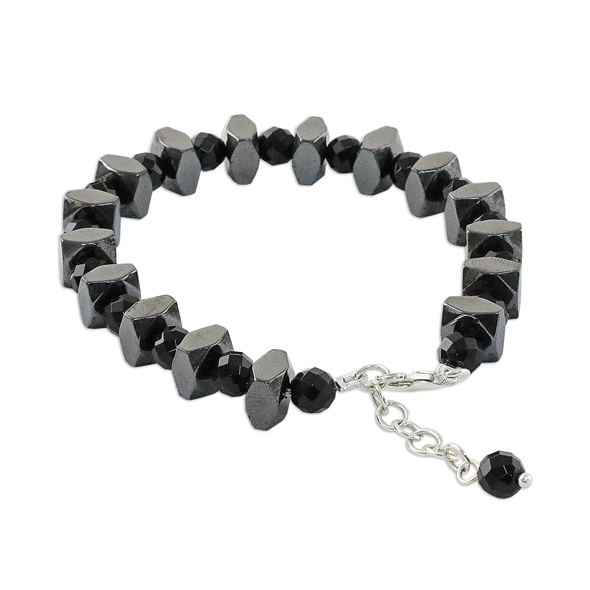 Style by Night Onyx and Hematite Beaded Bracelet from Thailand