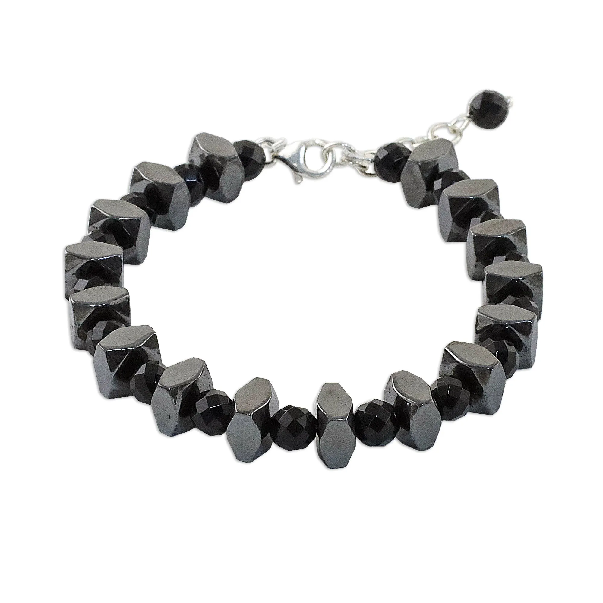 Style by Night Onyx and Hematite Beaded Bracelet from Thailand