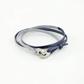Tandem Leather Bracelet with Polished Stainless Steel Brummels